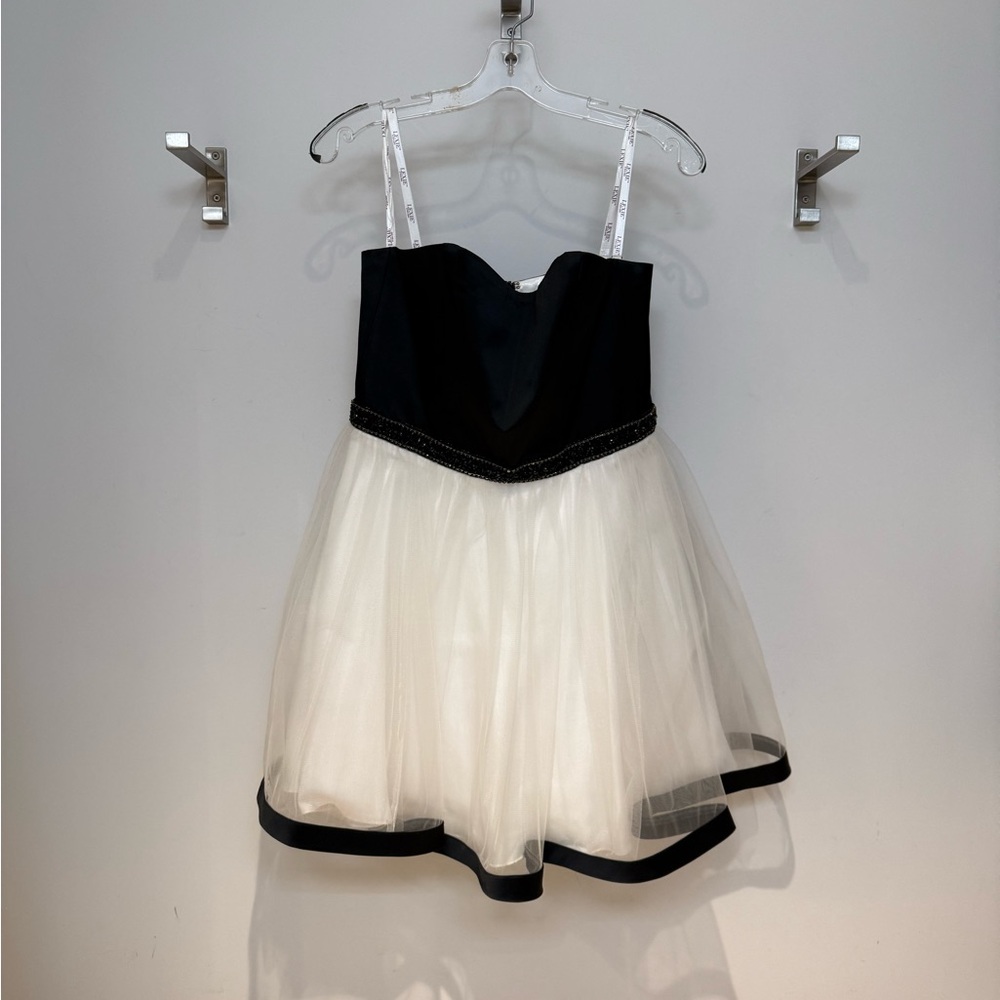 Mon Cheri Black and White Formal Kids Dress